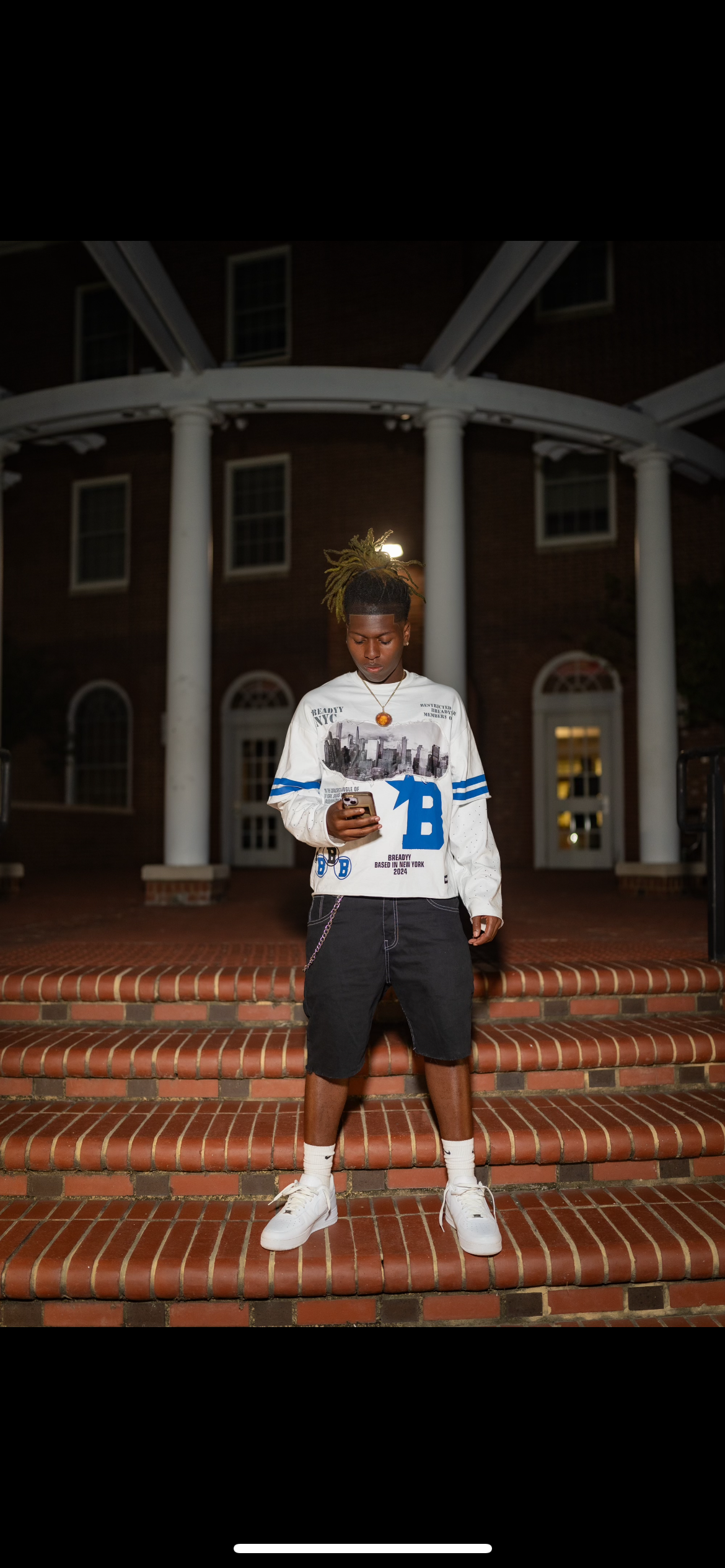 Breadyy Rhinestone Shirts (White/Blue)