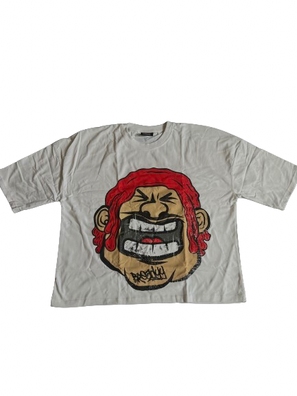 BOXY T-Shirts-White/Red
