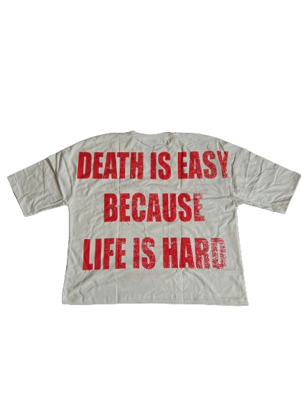 BOXY T-Shirts-White/Red