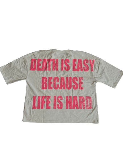 BOXY T-Shirt-White/Pink